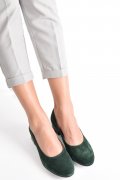 PANTOFI VERZI PIELE NATURALA INTOARSA 2S77040