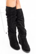CIZME NEGRE PIELE NATURALA INTOARSA 6S77059H108