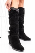 CIZME NEGRE PIELE NATURALA INTOARSA 6S77059H108