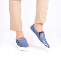 ESPADRILE ALBASTRU ARGINTIU CROCO PIELE NATURALA D1645