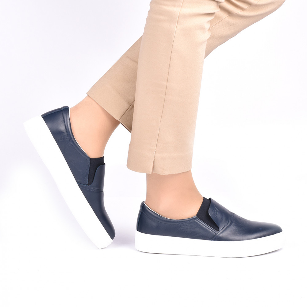ESPADRILE ALBASTRE PIELE NATURALA D1645