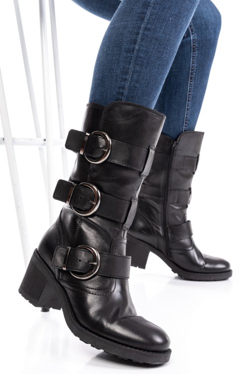 Cizme dama piele naturala olive 4s77082