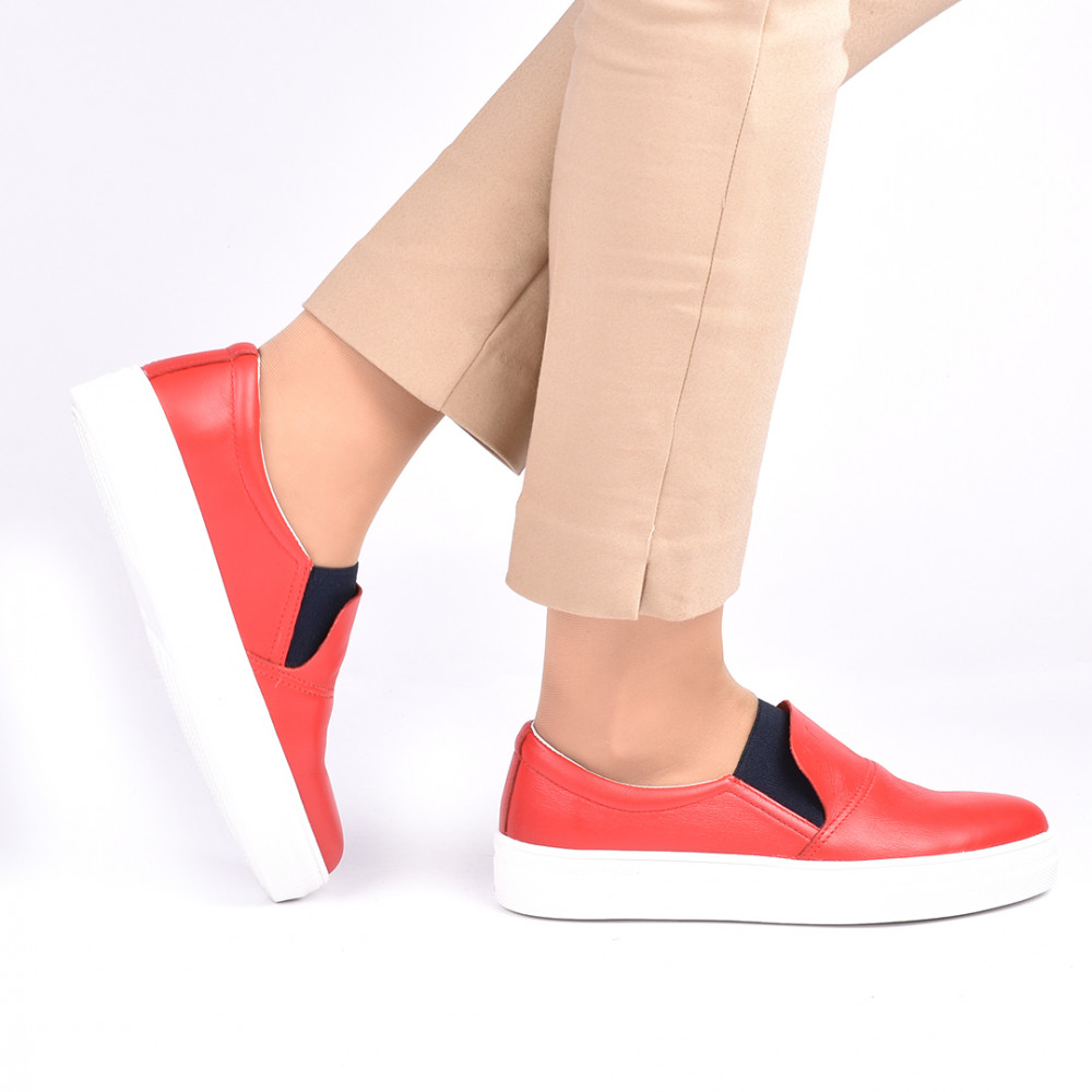 ESPADRILE ROSII PIELE NATURALA D1645
