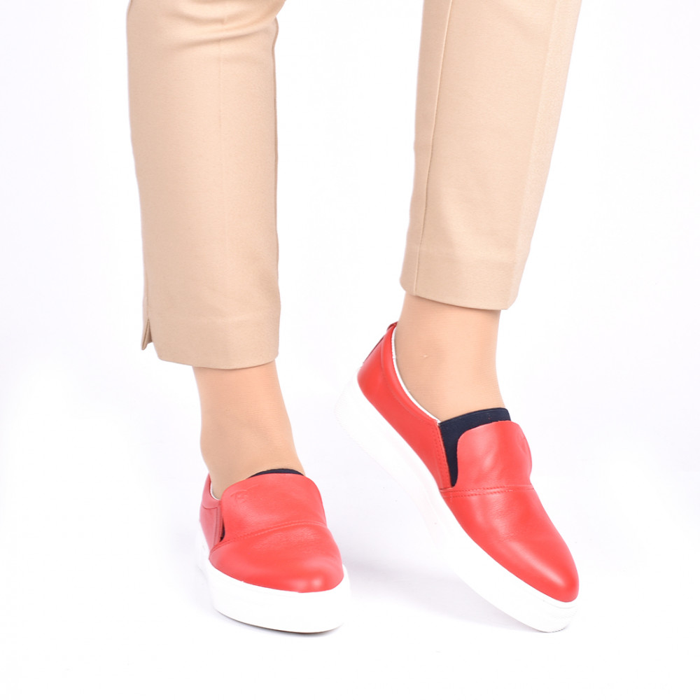 ESPADRILE ROSII PIELE NATURALA D1645