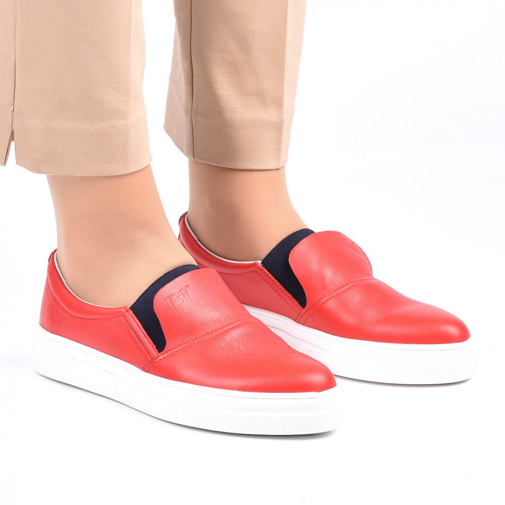 ESPADRILE ROSII PIELE NATURALA D1645