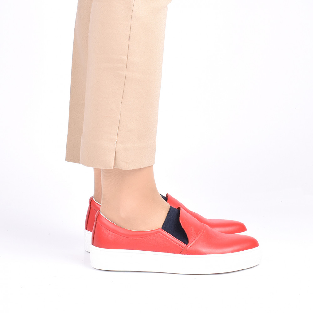 ESPADRILE ROSII PIELE NATURALA D1645