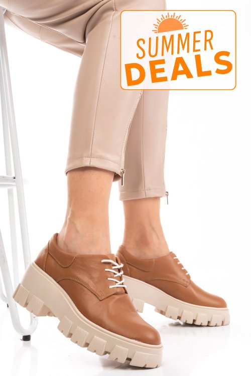 Pantofi casual femei piele naturala maro 2s77080