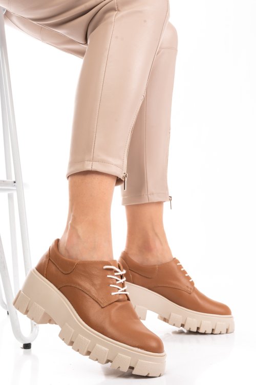 Pantofi casual femei piele naturala maro 2s77080