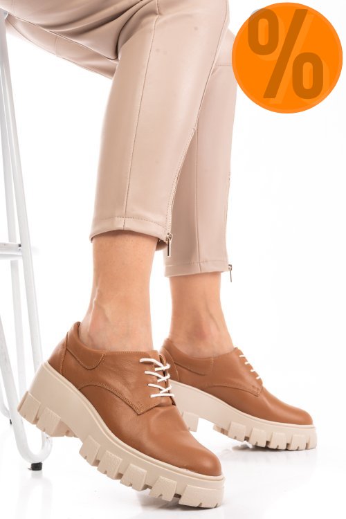 Pantofi casual femei piele naturala maro 2s77080