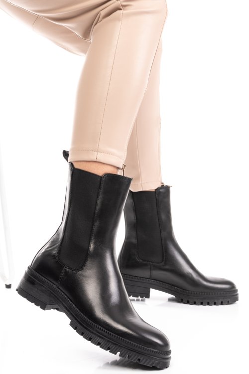 Ghete dama piele naturala negre ws77h54h04