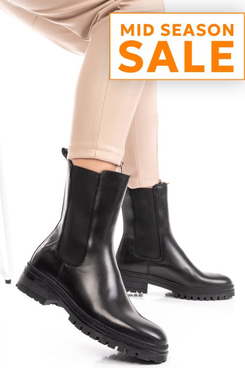 Ghete dama piele naturala negre ws77h54h04