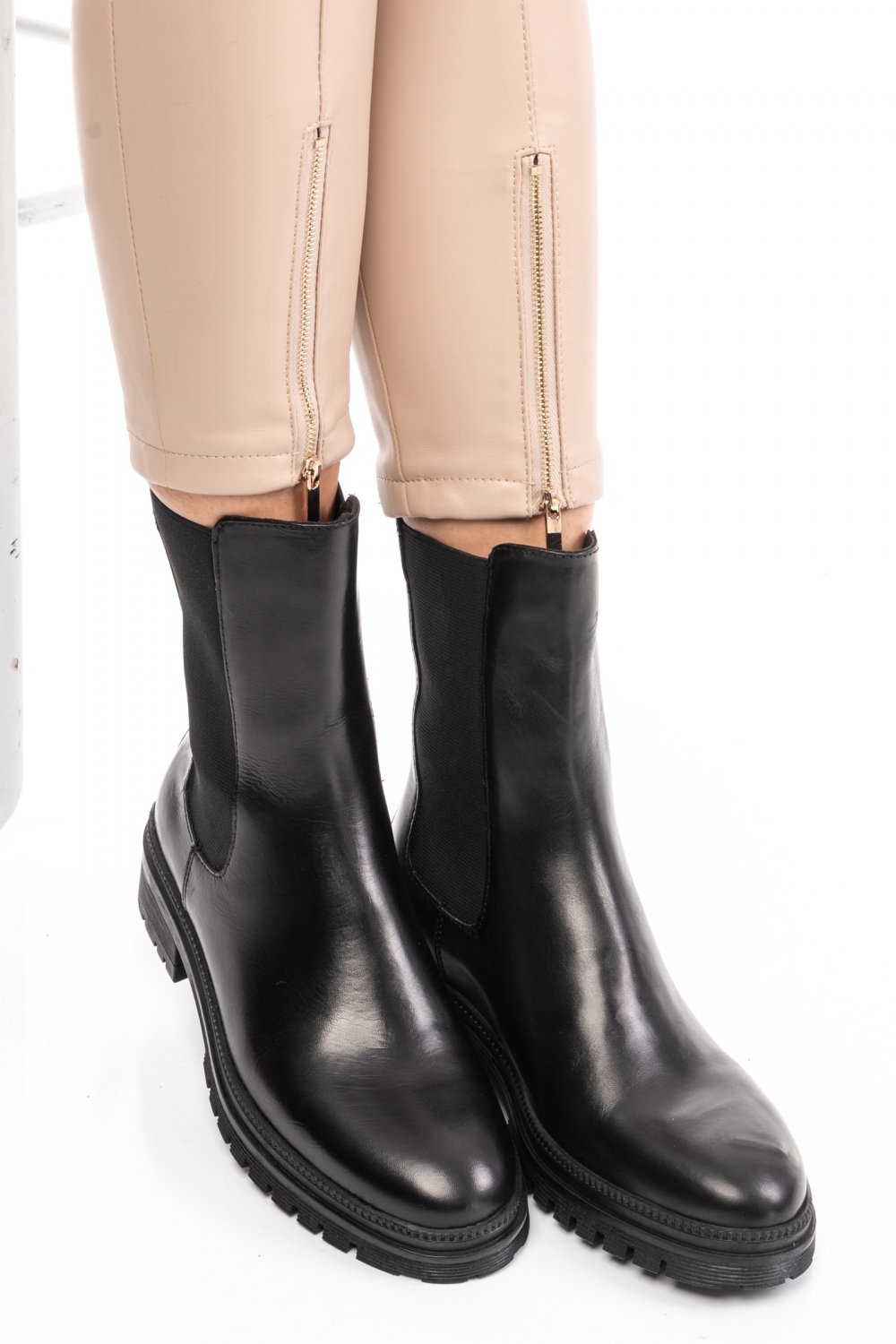 GHETE DAMA PIELE NATURALA NEGRE WS77H54H04