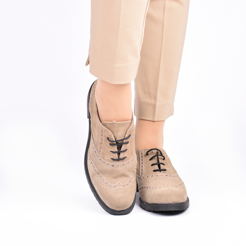 PANTOFI KHAKI PIELE NATURALA INTOARSA RABY
