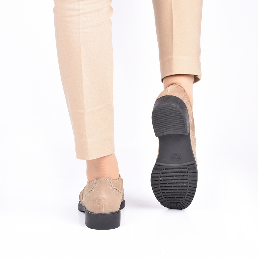 PANTOFI KHAKI PIELE NATURALA INTOARSA RABY