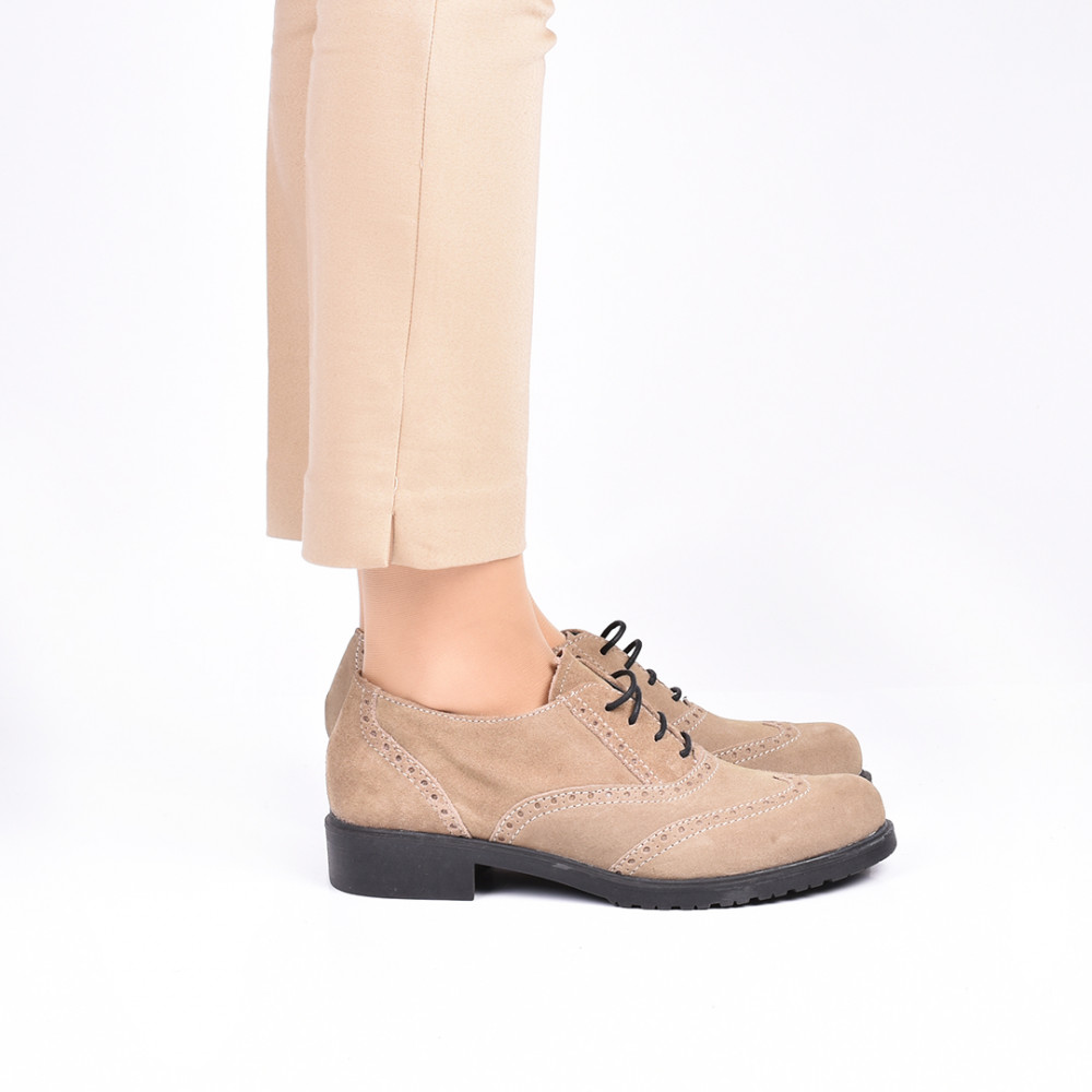 PANTOFI KHAKI PIELE NATURALA INTOARSA RABY