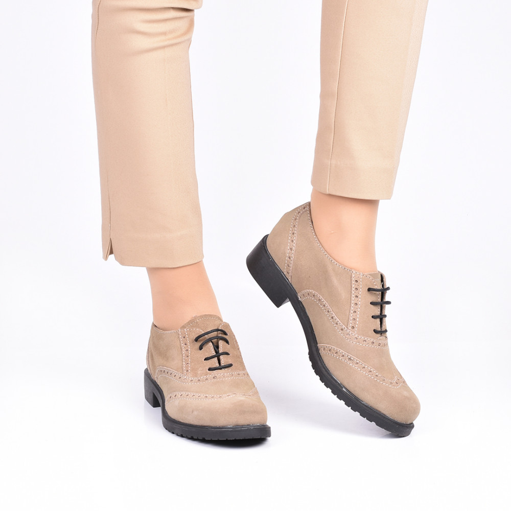 PANTOFI KHAKI PIELE NATURALA INTOARSA RABY