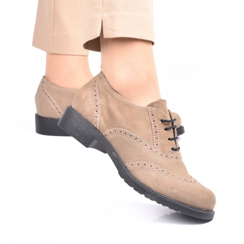 Pantofi khaki piele naturala intoarsa raby