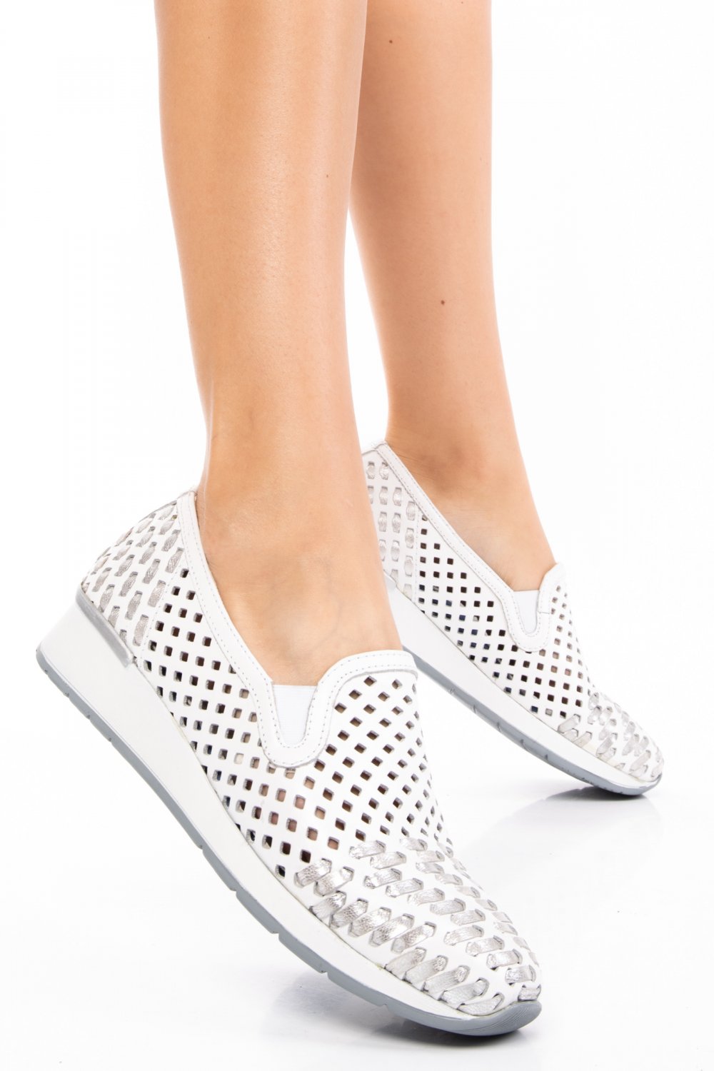 PANTOFI ALBI PIELE NATURALA 8S77199