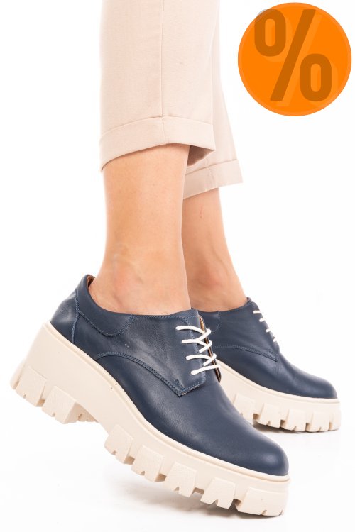 Pantofi casual femei piele naturala bleumarin 2s77080