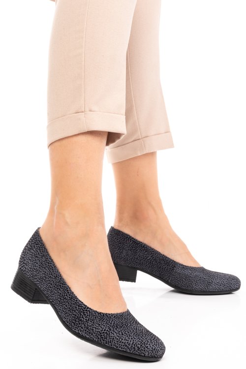 Pantofi dama piele naturala intoarsa bleumarin 2s77040