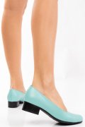 PANTOFI DAMA PIELE NATURALA TURQOISE TOC MIC 2S77040