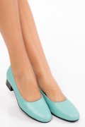 PANTOFI DAMA PIELE NATURALA TURQOISE TOC MIC 2S77040