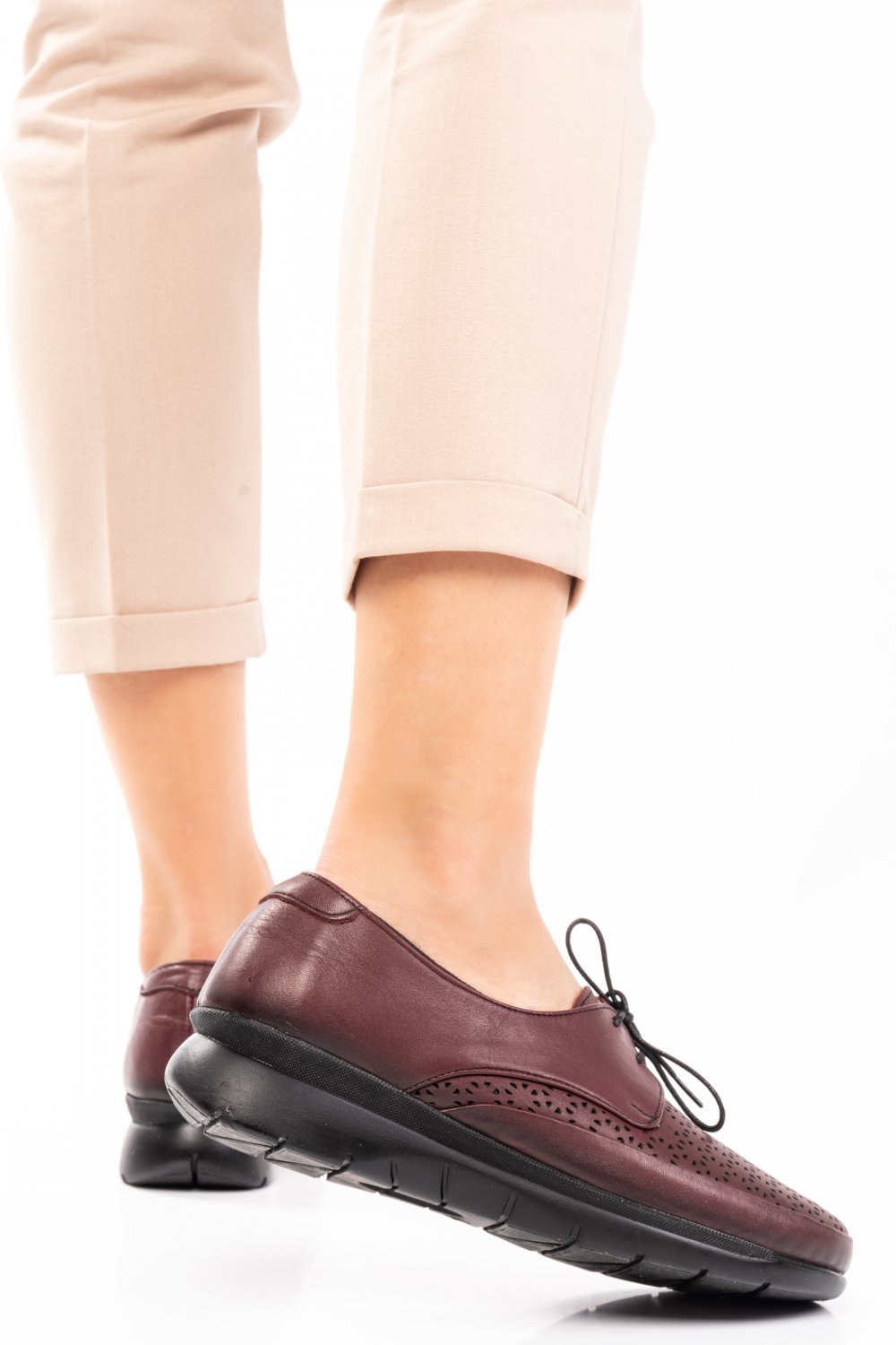 PANTOFI BORDO PIELE NATURALA 3S7701