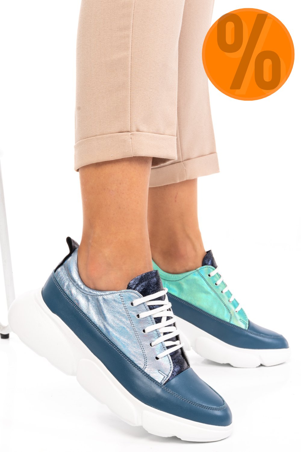 PANTOFI SPORT JEANS PIELE NATURALA 2S7711608NP-HOR