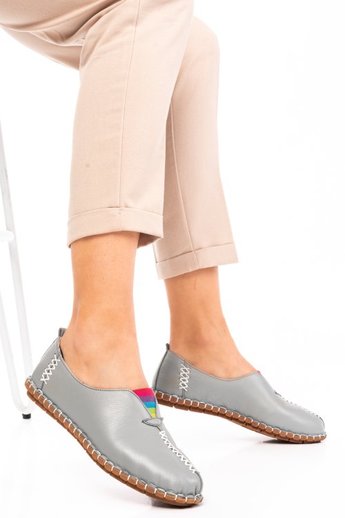 Espadrile gri piele naturala 7s7701