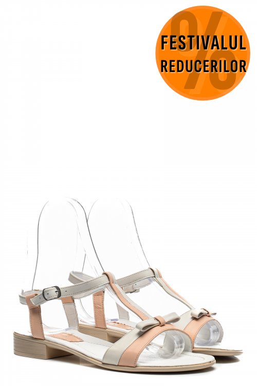 Sandale roz alb piele naturala 5s7716