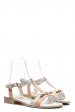 Sandale roz alb piele naturala 5s7716