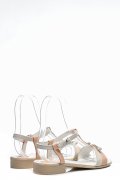 SANDALE ROZ ALB PIELE NATURALA 5S7716