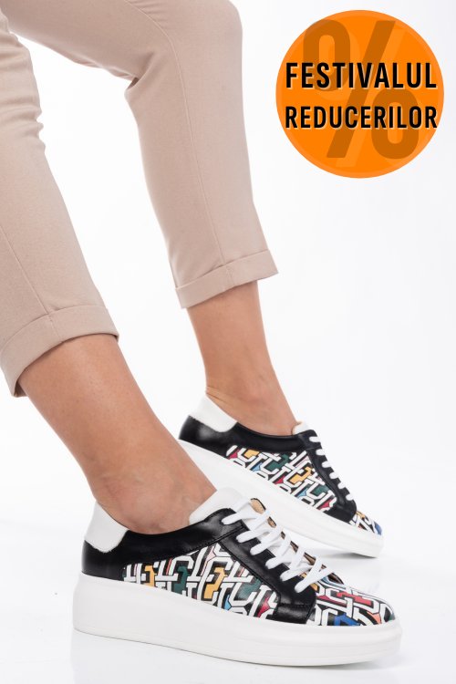 Pantofi sport femei piele naturala negri 3s77000