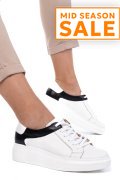 PANTOFI SPORT FEMEI PIELE NATURALA ALB NEGRU 3S77000