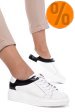 Pantofi sport femei piele naturala alb negru 3s77000