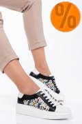 PANTOFI SPORT ALB NEGRU PIELE NATURALA 3S77000