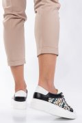 PANTOFI SPORT ALB NEGRU PIELE NATURALA 3S77000