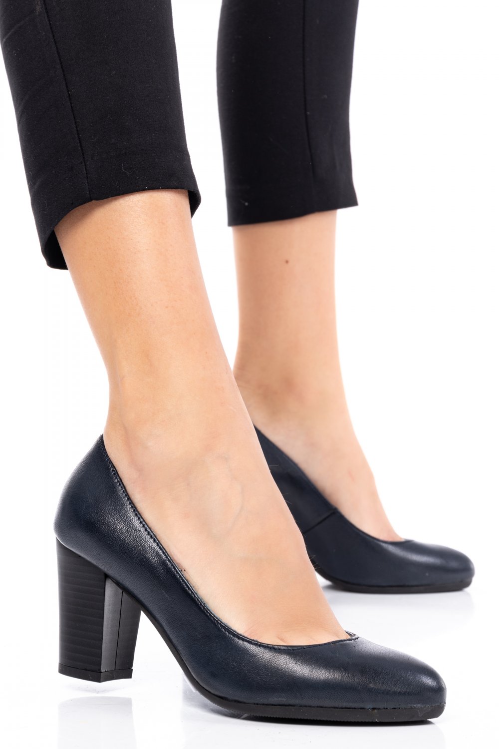 PANTOFI BLEUMARIN CU TOC GROS PIELE NATURALA 2S77015