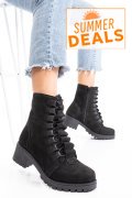 GHETE DAMA PIELE NATURALA INTOARSA NEGRE 1S7782859