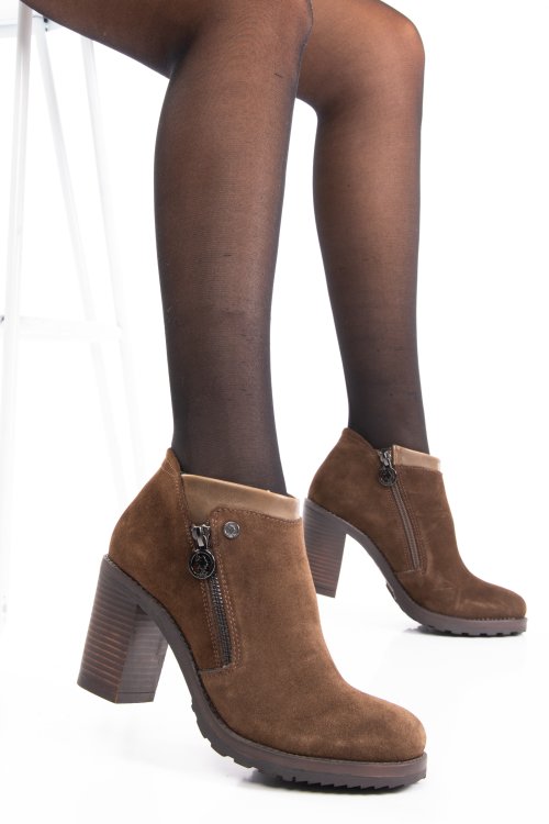 U.s. polo assn, botine femei brown suede erfutr