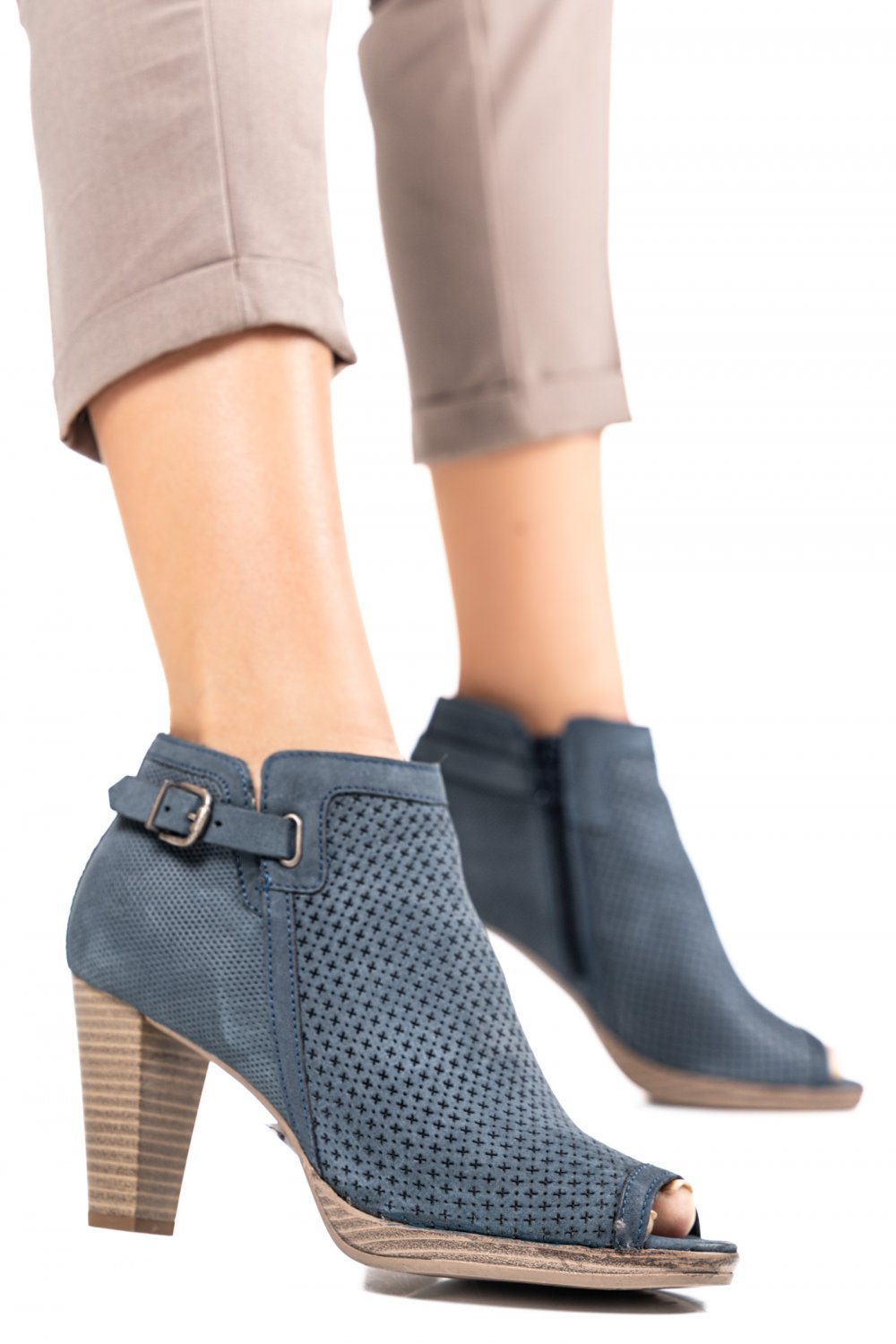 BOTINE DAMA PIELE NATURALA BLEUMARIN 52620