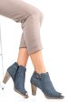 Botine dama piele naturala bleumarin 52620