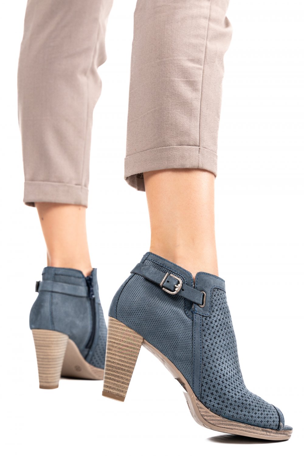 BOTINE DAMA PIELE NATURALA BLEUMARIN 52620