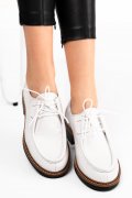 MOCASINI ALBI  PIELE NATURALA 8S77456