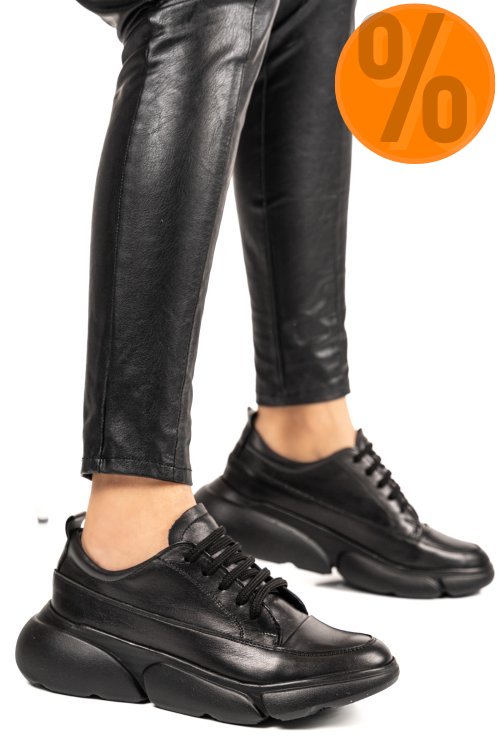 Pantofi sport negri piele naturala 2s7711608np