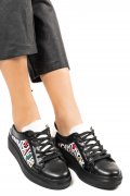 PANTOFI SPORT ALL BLACK PIELE NATURALA 3S77000