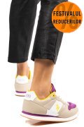 U.S. POLO ASSN, PANTOFI SPORT BEIGE FUCHSIA NOBIW005