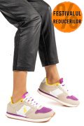 U.S. POLO ASSN, PANTOFI SPORT BEIGE FUCHSIA NOBIW005