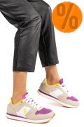 U.S. POLO ASSN, PANTOFI SPORT BEIGE FUCHSIA NOBIW005