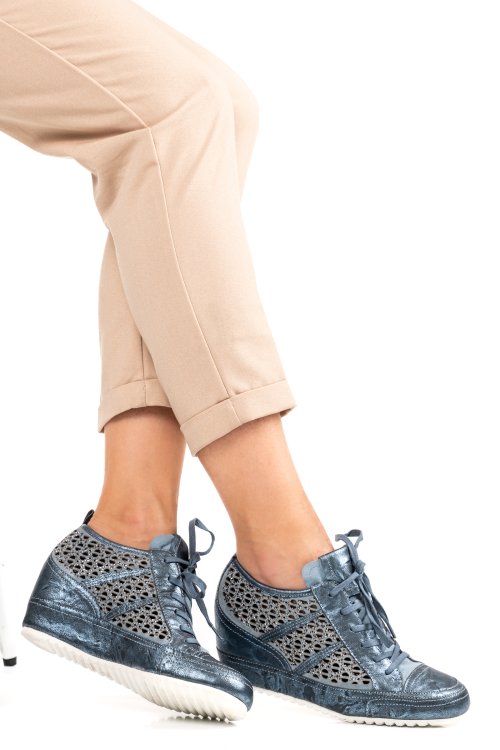 Sneakers bleumarin sidef piele naturala qs775902